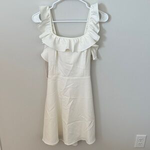 BCBGeneration White Ruffle Dress